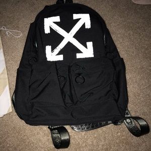 Off White Canvas Backpack